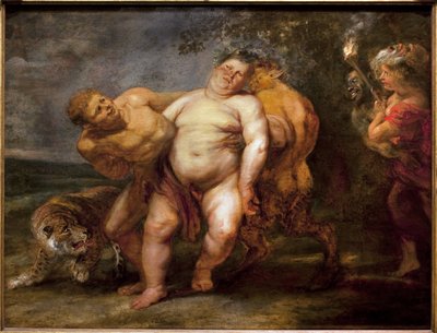Silene drunk. Painting of the entourage of Pierre Paul Rubens (1577-1640), oil on wood, mid-17th century. Museum of Fine Arts in Angers. بواسطة بيتر بول (دائرة) روبنز