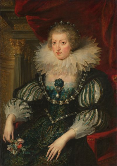 صورة آن من النمسا (1601-1666) ، ملكة فرنسا بواسطة بيتر بول روبنز (ورشة عمل)