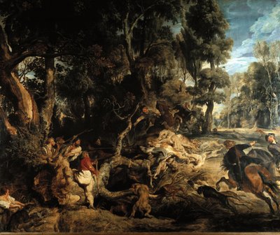 رسم صيد الخنزير لبيتر بول روبنز (1577-1640) بواسطة بيتر بول روبنز