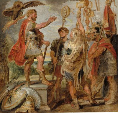 ديسيوس موس يخاطب الجحافل ، حوالي 1616 (زيت على لوح صلب ، منقولة من خشب وقماش) بواسطة بيتر بول روبنز