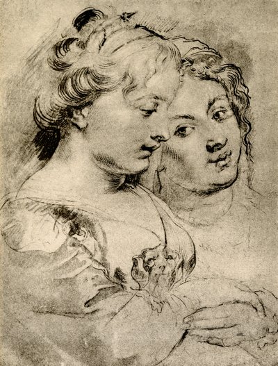دراسة تفصيلية لفتاتين بواسطة Peter Paul Rubens