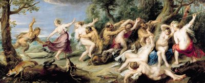 ديانا وحورياتها فوجئ بها Fauns، 1638-40 بواسطة بيتر بول روبنز