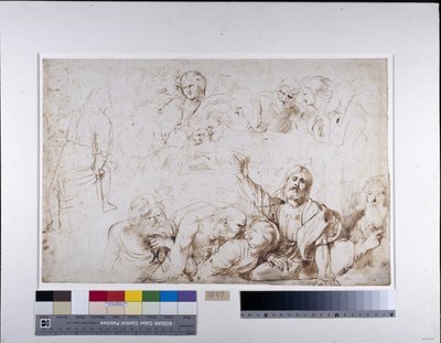 Five groups of figures for a Last Supper (Christ announcing his betrayal) c.1601-04 (pen & ink with wash on paper) بواسطة بيتر بول روبنز