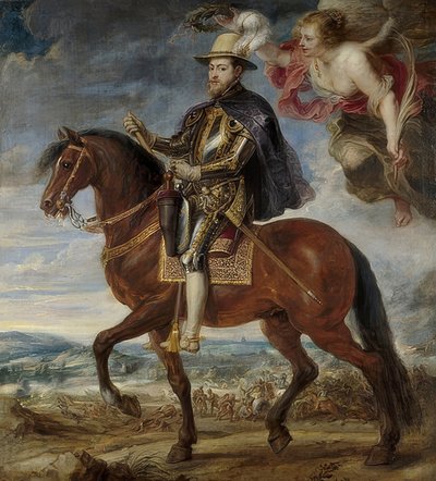 ملك إسبانيا فيليب الثاني (1527-1598) على ظهور الخيل. 1628 بواسطة بيتر بول روبنز