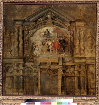 تأليه الرضيع إيزابيلا الإسبانية (1566-1633) (تأليه إنفانتا إيزابيلا). لوحة بيتر بول (بيير بول) روبنز (أو بيتر بول أو بيتروس بولوس) (1577-1640). زيت على خشب ، ٦٩ × ٧٠ سم بواسطة بيتر بول روبنز