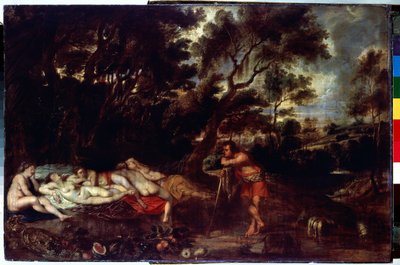 منظر طبيعي مع Cimon و Iphigenia (منظر طبيعي مع Cymon و Iphigenia). لوحة بيتر بول (بيير بول) روبنز (أو بيتر بول أو بيتروس بولوس) (1577-1640). زيت على خشب ، ٤٩ × ٧٣ سم. الفن الفلمنكي ، الفن الباروكي. متحف هيرميتاج ، سانت بطرسبرغ. بواسطة بيتر بول روبنز