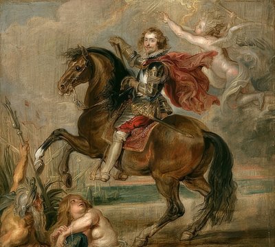 صورة دوق باكنغهام على ظهور الخيل. 1625 بواسطة بيتر بول روبنز