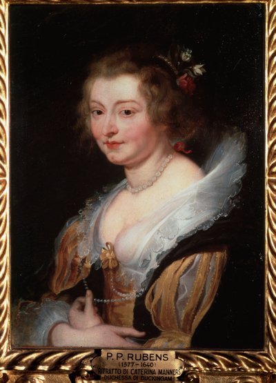 صورة لكاثرين مانرز ، دوقة باكنغهام - زيت على لوح ، 1625-1629 بواسطة بيتر بول روبنز