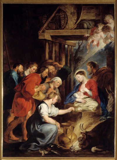 عبادة الرعاة رسم بيير بول (بيير بول) روبنز (أو بيتر بول أو بيتروس بولوس) (1577-1640) القرن السابع عشر. 3،4x2،48 م روان ، متحف الفنون الجميلة بواسطة بيتر بول روبنز