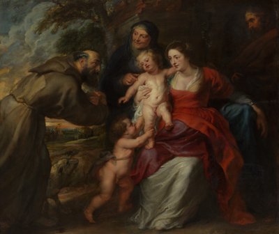 العائلة المقدسة مع القديسين فرانسيس وآن والطفل القديس يوحنا المعمدان ، 1630s. بواسطة بيتر بول روبنز