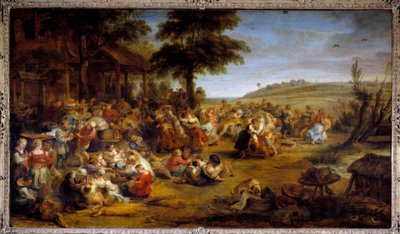 المعرض أو العرس في القرية. جدول يمثل دولة طرف. رسم بيير بول (بيير بول) روبنز (أو بيتر بول أو بيتروس بولوس) (1577-1640) ، المدرسة الفلمنكية ، حوالي 1635-1638. زيت على خشب. الأبعاد: 1،49 × 2،61 م. متحف اللوفر - القرية بواسطة بيتر بول روبنز