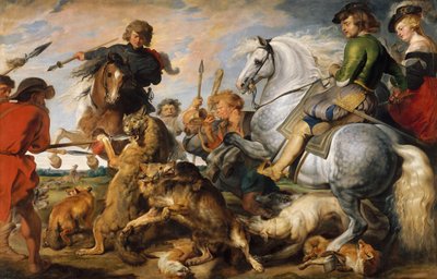 الذئب وفوكس هانت ، كاليفورنيا. 1616. بواسطة بيتر بول روبنز
