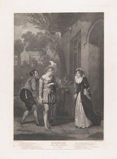 آن بيج ، Slender and Shallow Shakespeare ، Merry Wives of ... ، نشرت لأول مرة عام 1792 ، وأعيد إصدارها عام 1852. بواسطة بيتر سيمون