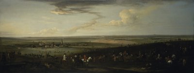 View of old Newmarket with the Watering Course on Warren Hill (oil on canvas) بواسطة بيتر تيليمانز