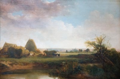 صناعة القش، حوالي 1815-1830 (زيت على قماش) بواسطة بيتر دي وينت