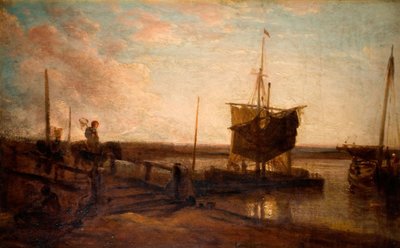 رصيف بالمراكب ، 1800-50. بواسطة بيتر دي وينت