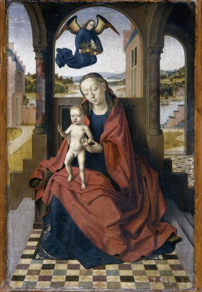 مادونا والطفل - رسم بيتروس كريستوس (1410/20-1476) ، زيت على خشب (49 × 34 سم) ، حوالي 1460 - (مادونا والطفل - زيت على خشب لبيتروس كريستوس بواسطة بيتر المسيح