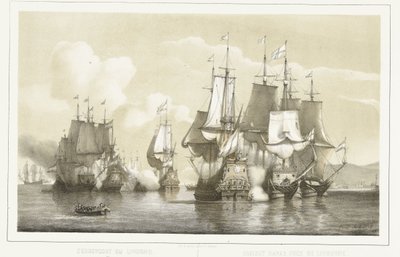 معركة ليفورنو البحرية 1653 معركة بحرية في ليفورنو. 14 مارس 1653 / Combat naval près de Livourne. 14 مارس 1653 (العنوان على الكائن) بواسطة بيتر يوهانس شوتل