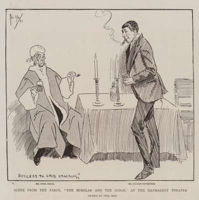 مشهد من Farce ، The Burglar and the Judge ، في مسرح Haymarket بواسطة فيل ماي