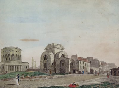 Barrier du Faubourg Saint-Martin ، 1809 (قلم رصاص وألوان مائية) بواسطة فيليبيرت لويس ديبوكورت