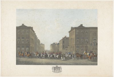 الفرقة الموسيقية في حفل تنصيب ويليام الأول في بروكسل في 21 سبتمبر 1815 اثنتا عشرة لوحة لوصول وتنصيب ويليام الأول في بروكسل ومعارك كواتر-براس وواترلو في عام 1815 (عنوان السلسلة) بواسطة جيه إل فان بيفر
