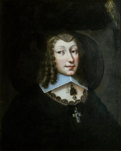 كريستين ماري من فرنسا 1606-1663 ، دوقة سافوي في ثوب الأرملة ، 1638-1640. بواسطة فيليبرت توريت