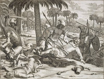 مقتل السيد كوستر على يد السنغاليين ، سيلان سريلانكا ، حانة. 1672. بواسطة فيليب بالدايوس