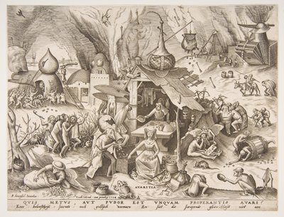 Avarice Avaritia من سلسلة The Seven Deadly Sins ، 1558. بواسطة فيليب جالي
