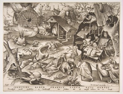 Sloth Desidia ، من سلسلة The Seven Deadly Sins ، 1558. بواسطة فيليب جالي