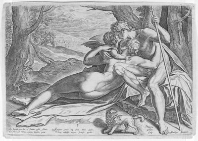 فينوس وأدونيس ، من سلسلة قصة أدونيس ، كاليفورنيا. 1579. ، كاليفورنيا. 1579. بواسطة فيليب جالي