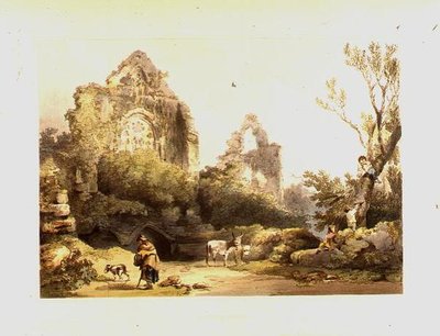 Tintern Abbey من "مشهد رومانسي وخلاب في إنجلترا وويلز" بواسطة فيليب جيمس دو لوثيربورغ