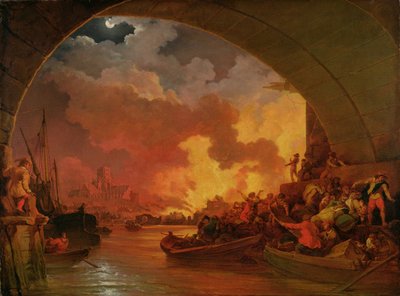 حريق لندن العظيم ، 1797 (زيت على قماش) بواسطة فيليب جيمس دو لوثيربورغ