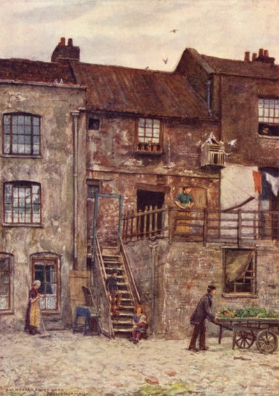 المنازل القديمة ، الفناء الداخلي لـ White Hart Inn ، ساوثوارك ، 1884 بواسطة فيليب نورمان