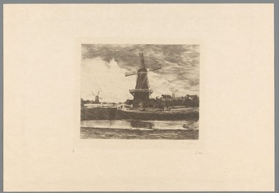 المناظر الطبيعية مع القناة وطواحين الهواء لو مولان (العنوان الأصلي) جاكوب ماريس. Twelve Landscapes (عنوان السلسلة) بواسطة جاكوب ماريس