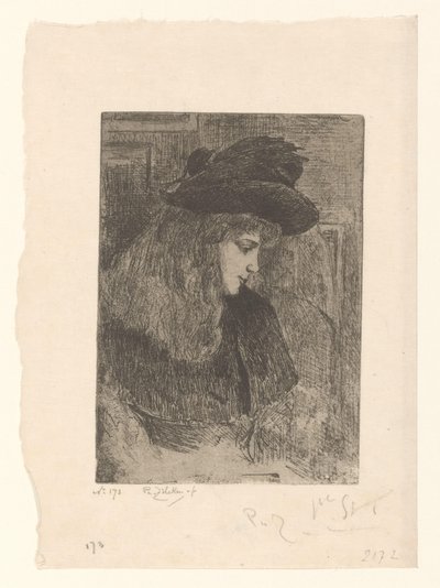 Meisje يضع حواجب فتاة ذات شعر أشقر (العنوان الأصلي) بواسطة Philip Zilcken (signed by artist)