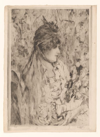 امرأة مع باقة من الزهور La Bête à Bon Dieu (العنوان الأصلي) بواسطة Philip Zilcken (signed by artist)