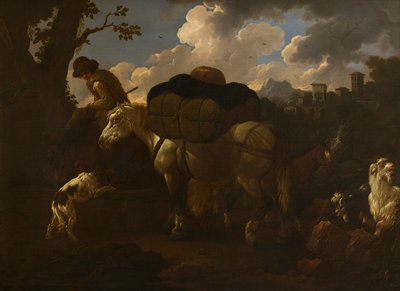 مشهد فلاح ، حوالي 1677-1706 (زيت على قماش) بواسطة دعا فيليب بيتر روزا دا تيفولي روس