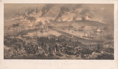 حريق سيفاستوبول. تراجع الروس عن الساحل الشمالي 1855. بواسطة فيليب بينويست