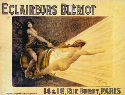 إعلان لمصابيح أمامية من طراز Bleriot طراز c1905 بواسطة فيليب شابلييه