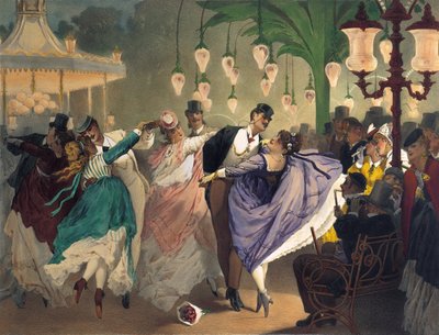 رقصة الفالس في Bal Mabille (لون ليثو) بواسطة فيليب جاك ليندر