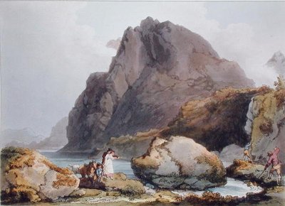 للين أوغوين ، من "المناظر الخلابة الرومانسية لإنجلترا وويلز" ، نشرت عام 1805 (نقش ملون) بواسطة فيليب دي (بعد) لوثيربورغ
