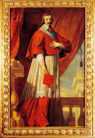 France, Fontaine Chaalis, Portrait of French statesman and clergyman, Cardinal Richelieu (1585-1642) بواسطة فيليب دي (مدرسة) شامبين