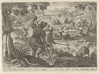 Jacht op ثعالب الماء Jachttaferelen (عنوان المسلسل) وفيه كل نوع من الصيد والطيور وصيد الأسماك (عنوان السلسلة) بواسطة فيليبس جالي
