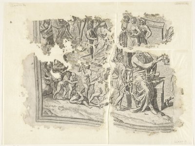 الزاوية اليسرى السفلى لطبعة مشهد سيبيس Tabula Cebetis Carta Vitae (العنوان الأصلي) بواسطة جوس دي بوشر