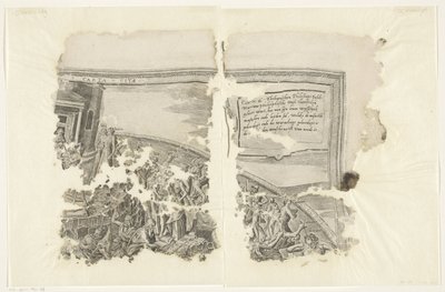 الزاوية اليمنى العليا لطبعة مشهد سيبيس Tabula Cebetis Carta Vitae (العنوان على الكائن) بواسطة جوس دي بوشر