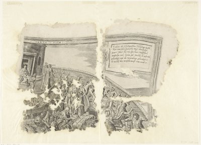 الزاوية اليمنى العليا لطبعة مشهد سيبيس Tabula Cebetis Carta Vitae (العنوان على الكائن) بواسطة جوس دي بوشر