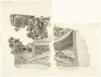 الزاوية اليمنى السفلى لطبعة مشهد سيبيس Tabula Cebetis Carta Vitae (العنوان الأصلي) بواسطة جوس دي بوشر