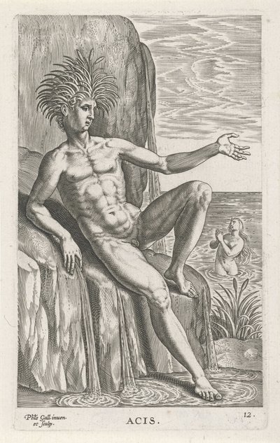 Riviergod Acis Acis (العنوان على الكائن) Rivier- en zeegoden (عنوان السلسلة) صور أنيقة لآلهة البحر وأختام amnicus (عنوان السلسلة) بواسطة فيليبس جالي