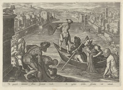 التقى Visvangst صافي Jachttaferelen (عنوان المسلسل) وفيه كل نوع من الصيد والطيور وصيد الأسماك (عنوان السلسلة) بواسطة فيليبس جالي