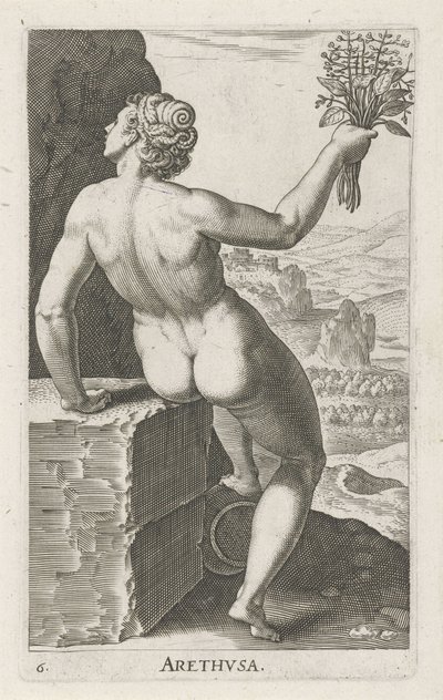 حورية الماء Arethusa Arthvsa (العنوان على الكائن) Stroom en waternimfen (عنوان السلسلة) حوريات Oceanitidae ، البوتاميد ephidides نياد (عنوان السلسلة) بواسطة فيليبس جالي